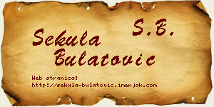 Sekula Bulatović vizit kartica